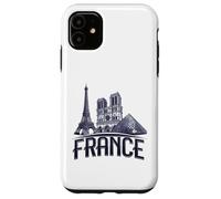 Carcasa para iPhone 11 Francia París Torre Eiffel Bonjour