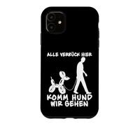Carcasa para iPhone 11 Funny Balloon Dog «Alle Verrück Hier Komm Hund Wir Gehen