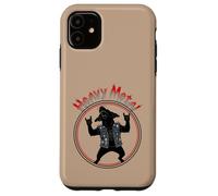 Carcasa para iPhone 11 Funny Black Labrador Heavy-Metal Rock Música Metalhand