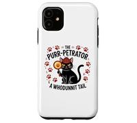 Carcasa para iPhone 11 Funny Cat Detective Purrpetrator Crimen Verdadero Misterio de Asesinato