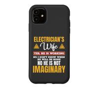 Carcasa para iPhone 11 Funny Electricians Wife Yes He's Working
