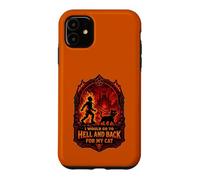 Carcasa para iPhone 11 Funny Halloween I'D IR AL Infierno Y Volver para MI Gato