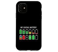 Carcasa para iPhone 11 Funny Introvert Humor Energy Level Graphic Anti Social Fun