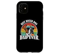 Carcasa para iPhone 11 Funny Mens Retro Vintage Best Dad Boxer Dog Lover