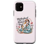 Carcasa para iPhone 11 Funny Motherhood Is The Realest Hood Día de la Madre Goose Mom