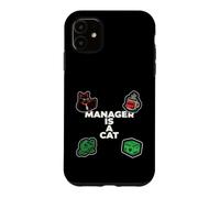 Carcasa para iPhone 11 Funny Office Humor Manager Is A Cat Feline Boss