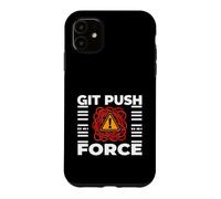 Carcasa para iPhone 11 Funny Programmer Coding Git Push Force Warning
