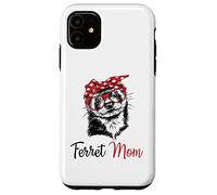 Carcasa para iPhone 11 Funny Womens Girls Glasses Bandana Mom Ferret Lover