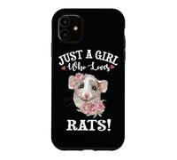 Carcasa para iPhone 11 Funny Womens Kids Just A Girl Who Loves Dumbo Ear Rats Lover