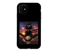 Carcasa para iPhone 11 Gafas con diseño de Perro caniche Negro sobre águila Calva con Bandera Americana