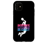 Carcasa para iPhone 11 Game Day Baseball Fan Pitches be Crazy para Mujer