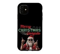 Carcasa para iPhone 11 Gangsta Santa Feliz Navidad Divertidas Vibes Festivas