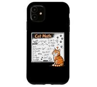 Carcasa para iPhone 11 Gato Matemáticas Física Ecuaciones Pizarra Divertido Gato atigrado