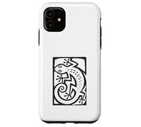 Carcasa para iPhone 11 Gecko Linocut Style Minimalista Animal Art