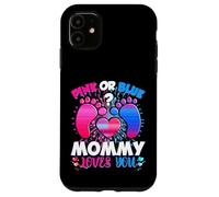 Carcasa para iPhone 11 Gender Reveal Mommy Team Rosa o Azul Qué Piensas