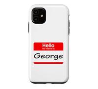 Carcasa para iPhone 11 George, Hola, me llamo Etiqueta, Placa