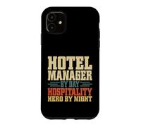 Carcasa para iPhone 11 Gerente de Hotel por día Héroe de Hospitalidad de Noche Gerente del Hotel