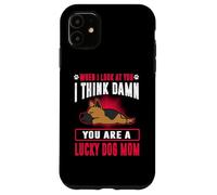 Carcasa para iPhone 11 German Shepherd You Are A Lucky Dog Mom Funny Puppy Dogs