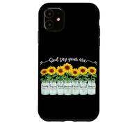 Carcasa para iPhone 11 God Says You Are Girasol Mason Jar Christian Religious