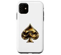 Carcasa para iPhone 11 Golden Spade Sunglasses Poker Casino Lucky Symbol