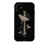 Carcasa para iPhone 11 Gótico Polilla Anatomía Columna Luna Oculto Naturaleza