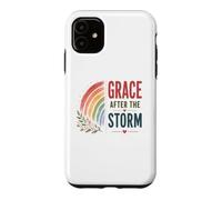 Carcasa para iPhone 11 Gracia después de la tormenta Boho Rainbow Oración Cristiana Positiva