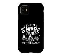 Carcasa para iPhone 11 Gráfico de Camping Life Is S'More Fun At The Lake Campfire