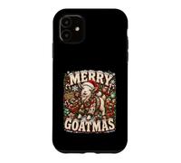 Carcasa para iPhone 11 Gráfico navideño Retro de Farm Goat Merry Goatmas