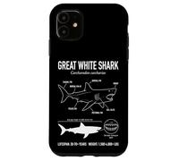 Carcasa para iPhone 11 Gran Tiburón Blanco Anatomía Océano