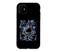 Carcasa para iPhone 11 Great White Shark Storm Funny Ocean Animal Marine Graphic