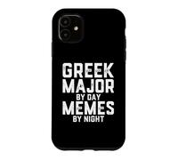 Carcasa para iPhone 11 Greek Major by Day Memes Noche Estudiantes Estudiantes Clásicos