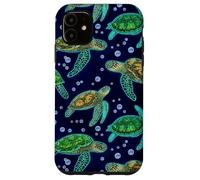 Carcasa para iPhone 11 Green Sea Turtle Marine Life Ocean Decorative Pattern