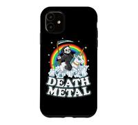 Carcasa para iPhone 11 Grim Reaper Riding Unicorn | Death Metal Pastel Goth