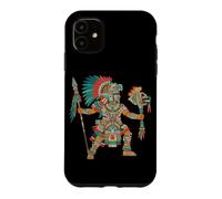Carcasa para iPhone 11 Guerrero Azteca Códice Mexicano Arte Mesoamericano Tribal Azteca