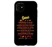 Carcasa para iPhone 11 Guía sudafricana Braai BBQ Grilling Times Boerewors Steak
