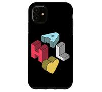 Carcasa para iPhone 11 HAL First Given Name Retro Isométrico Block Letters