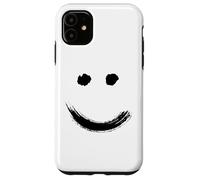 Carcasa para iPhone 11 Happy Pleased Face - Minimal Black Drawing