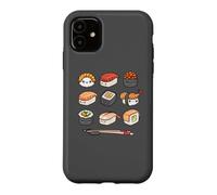 Carcasa para iPhone 11 Happy Sushi Anime Kawaii Set Japanese Food Lover Otaku Manga