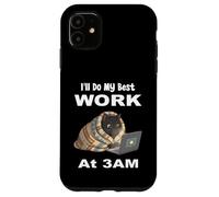 Carcasa para iPhone 11 Haré mi Mejor Trabajo a Las 3 de la mañana, Divertido portátil Night Owl Black Cat
