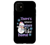 Carcasa para iPhone 11 Hay un Lugar de Nieve como el hogar Muñeco de Nieve Pastel Vacaciones
