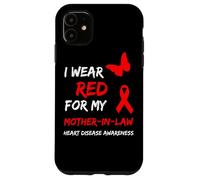 Carcasa para iPhone 11 Heart Disease I Wear Red For My Mother-In-Law Ribbon