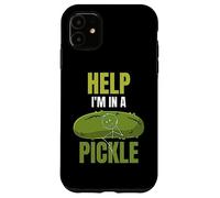 Carcasa para iPhone 11 Help I'm In A Pickle Sarcástico Juego de Palabras Divertido para el Amante de los pepinillos