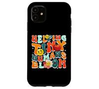 Carcasa para iPhone 11 Helping Tiny Humans Bloom Retro Colorful Teacher Design