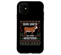 Carcasa para iPhone 11 Hereford - Suéter Feo de Navidad para Ganado, diseño de Vaca