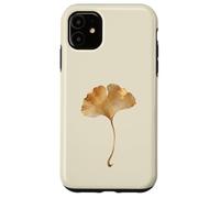 Carcasa para iPhone 11 Hoja de Ginkgo Acuarela Dorada Diseño Minimalista Botánico