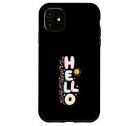 Carcasa para iPhone 11 Hola, Lindo Saludo Kawaii Pastel Happy Doodle