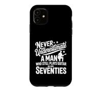 Carcasa para iPhone 11 Hombre Que todavía Toca la Guitarra en Sus Setenta Guitarrista Retro