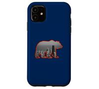 Carcasa para iPhone 11 Horizonte de la Ciudad de Chicago Dentro de una Silueta parda