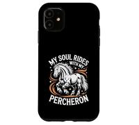 Carcasa para iPhone 11 Horse Percheron Mi Alma Monta con mi Percheron