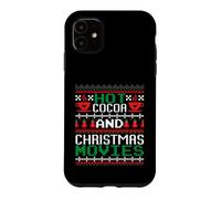 Carcasa para iPhone 11 Hot Cocoa and Christmas Movies Ugly Sweater Winter Art